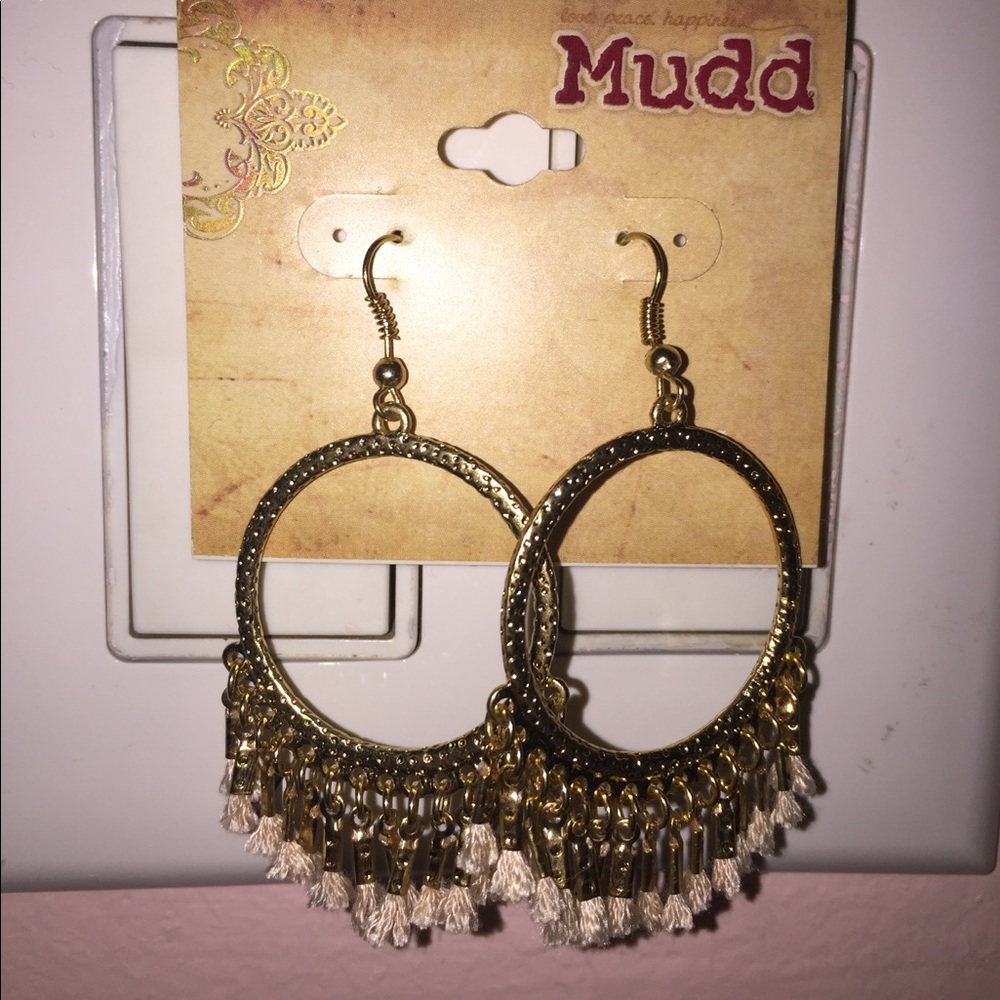 hoop earrings and bandeau top/headband